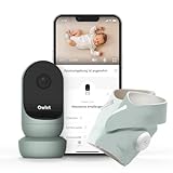 Owlet Smart Sock und Video Babyphone, atmungsaktive einstellbare Babysocke, Mobile Video Baby Kamera...