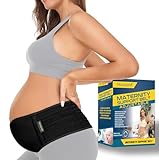 ChongErfei Schwangerschafts-Bauchband, Schwangerschaftsgürtel, Rückenstütze, Bauchbinder, Rückenbandage – lindert Rücken, Becken, Hüftschmerzen für die Schwangerschaft (Black, Einheitsgröße)